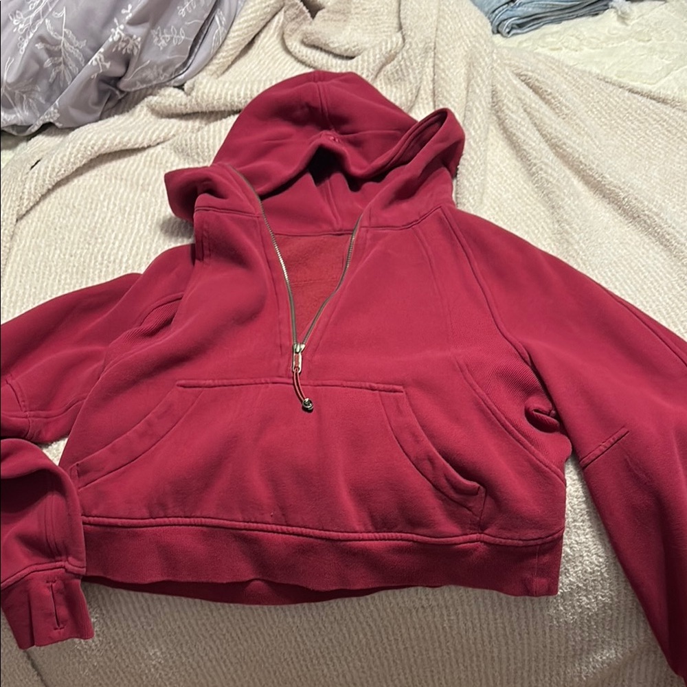 Women's Red Hoodie Top
